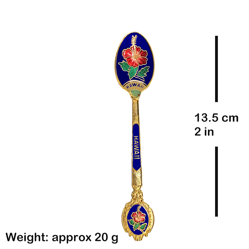 flat handle enamel souvenir spoon